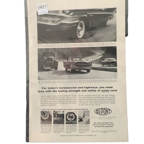 Vintage 1957 Du Pont Todays Horsepower and Highways Ad Advertisement - Picture 6 of 6